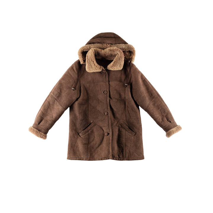 Vintage 70's Women Sheepskin Coat in BrownMN789