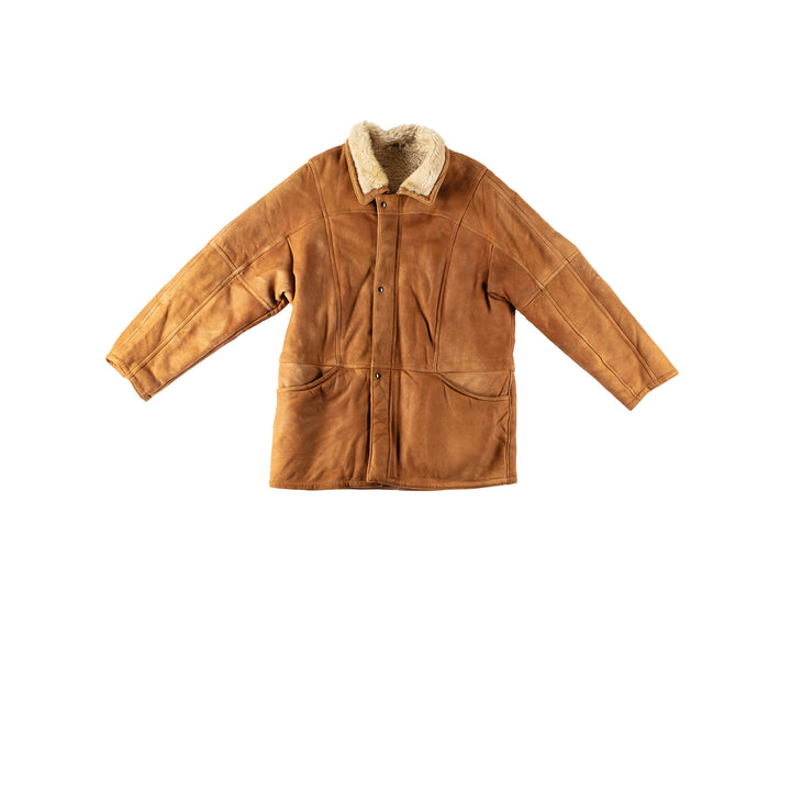 Vintage 80's Women Sheepskin Coat in BrownMN38