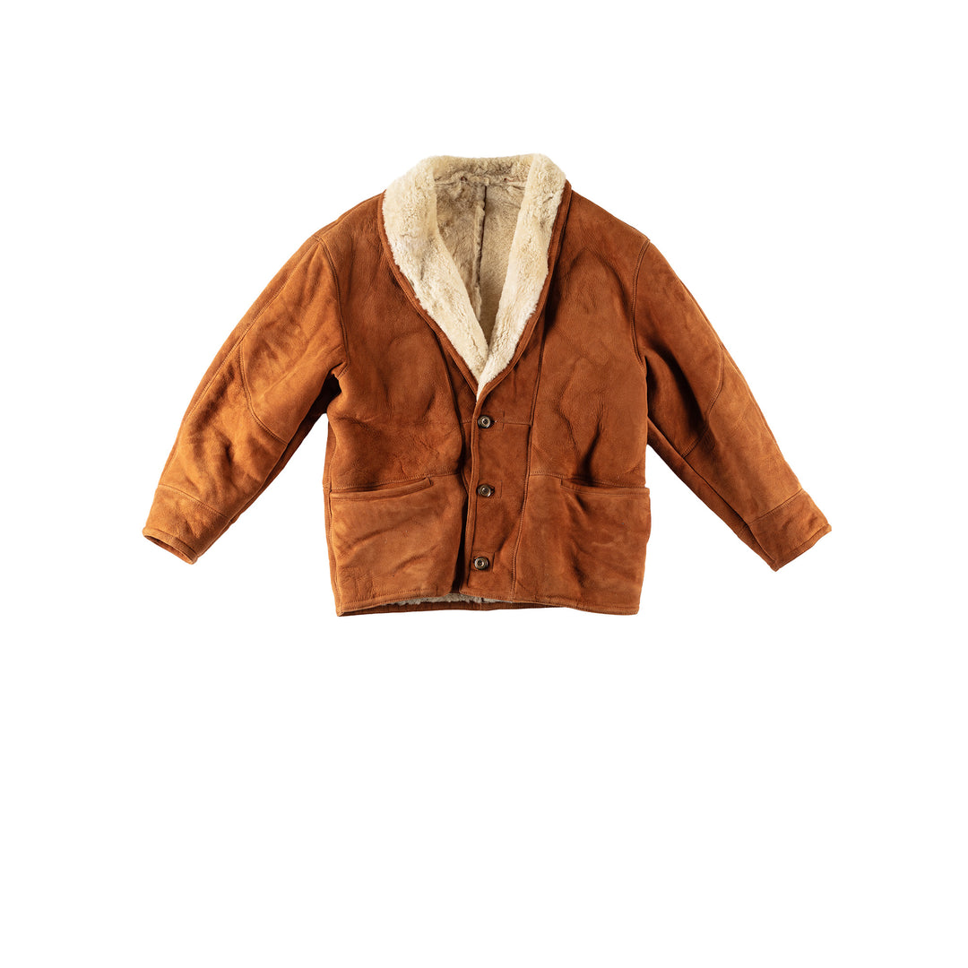 Vintage 80's Men Sheepskin Coat in BrownVN424