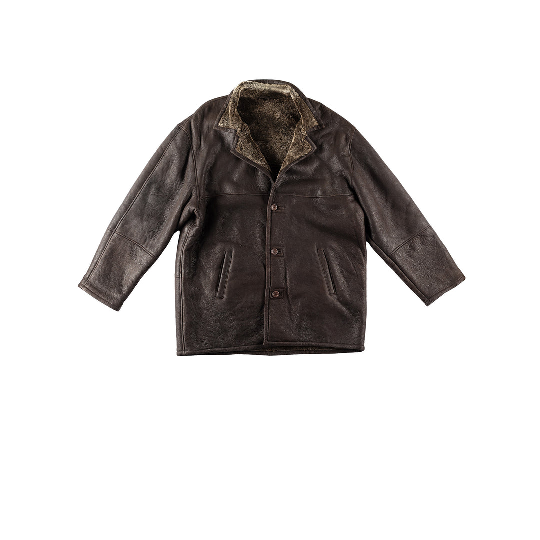 Vintage 80's Men Sheepskin Coat in BrownVN180