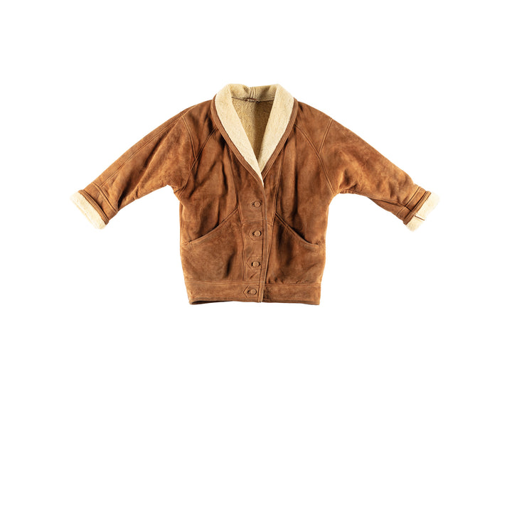 Vintage 80's Women Sheepskin Coat in BrownMN397