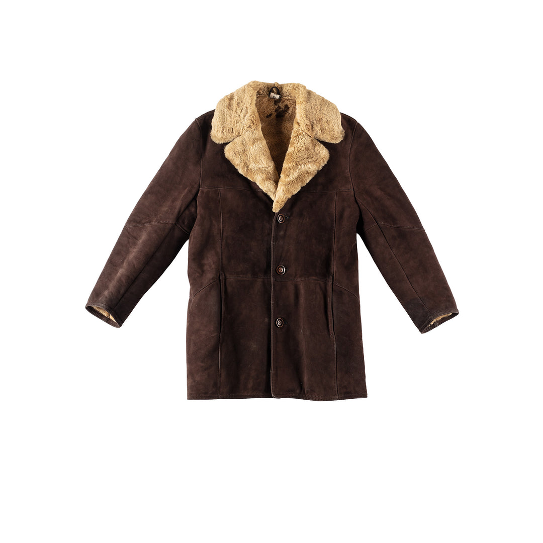 Vintage 70's Men Sheepskin Coat in BrownVN315