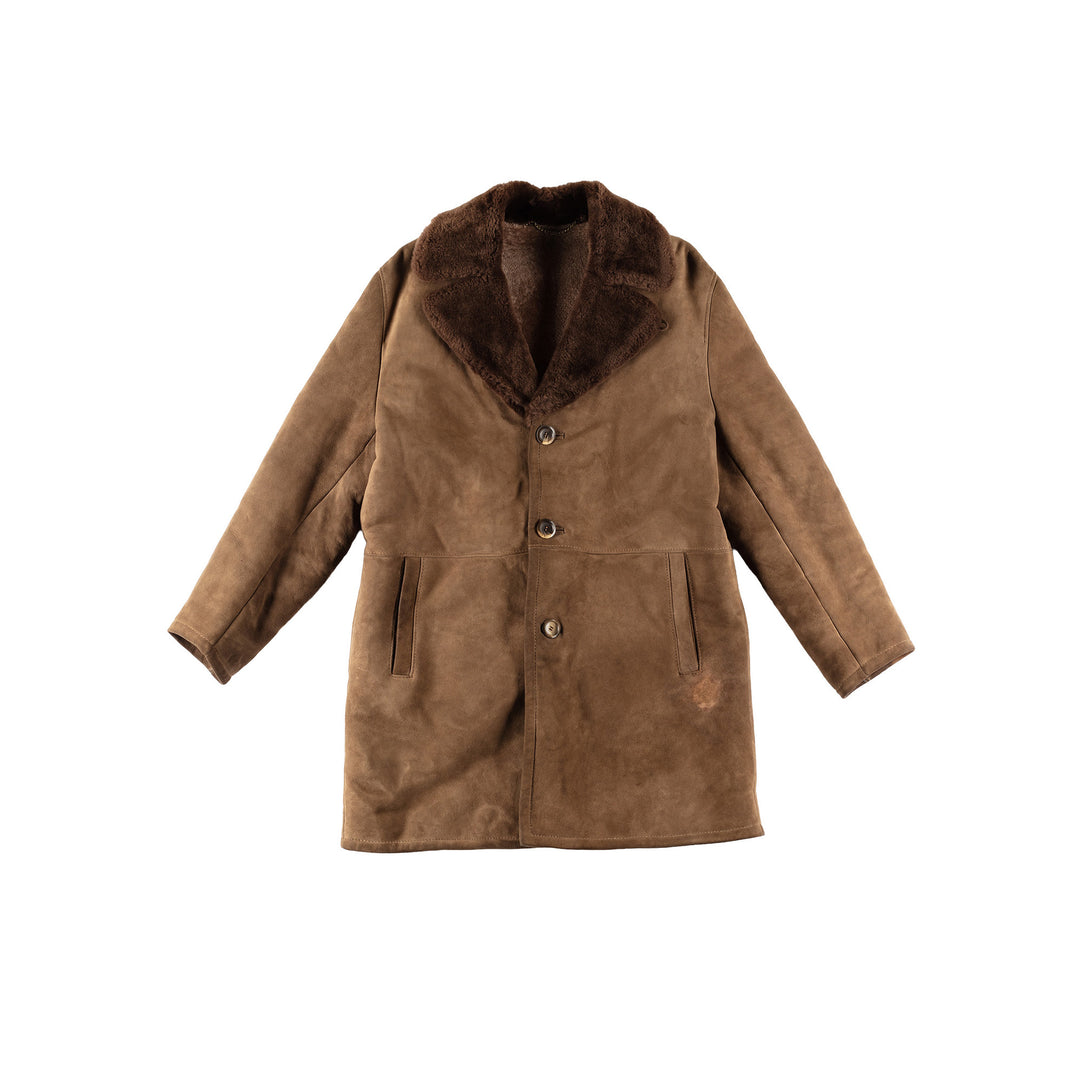 Vintage 70's Men Sheepskin Coat in BrownVN576