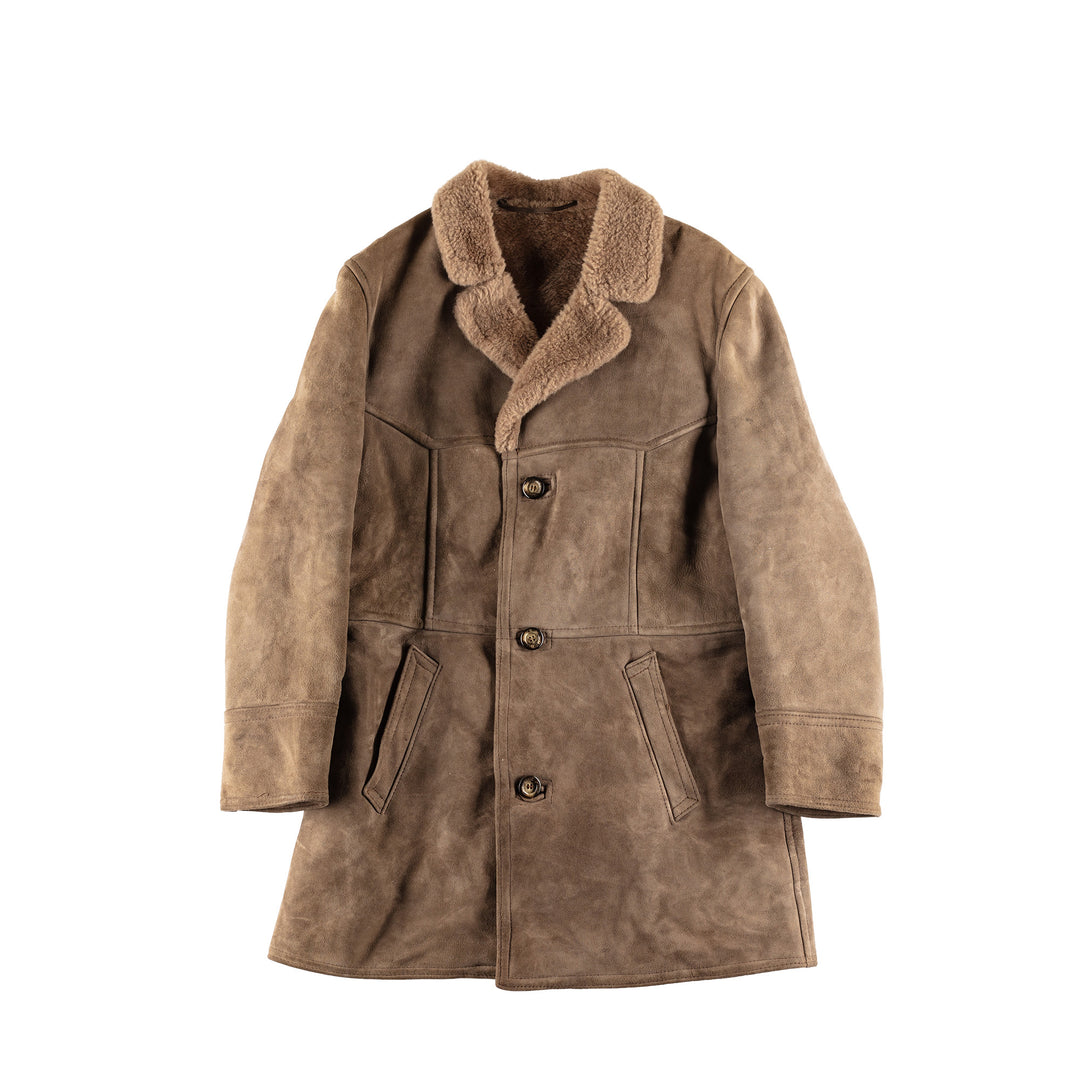 Vintage 70's Men Sheepskin Coat in BeigeVN441