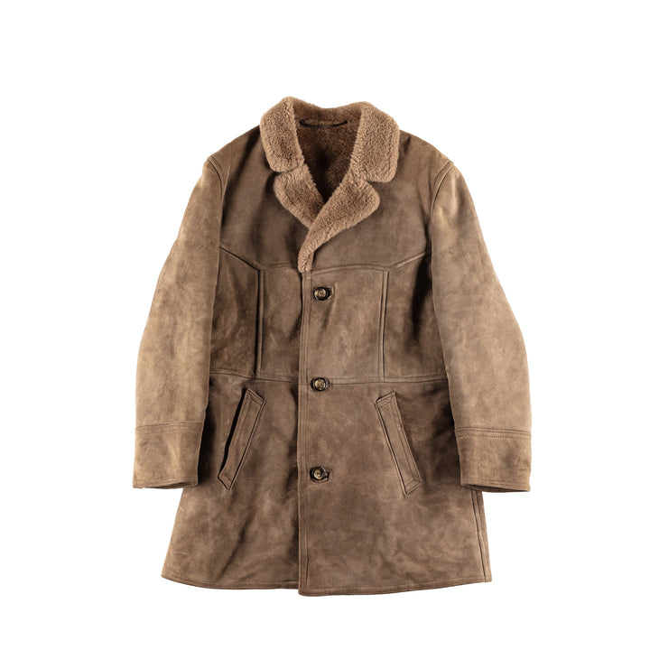 Vintage 70's Men Sheepskin Coat in BeigeVN441