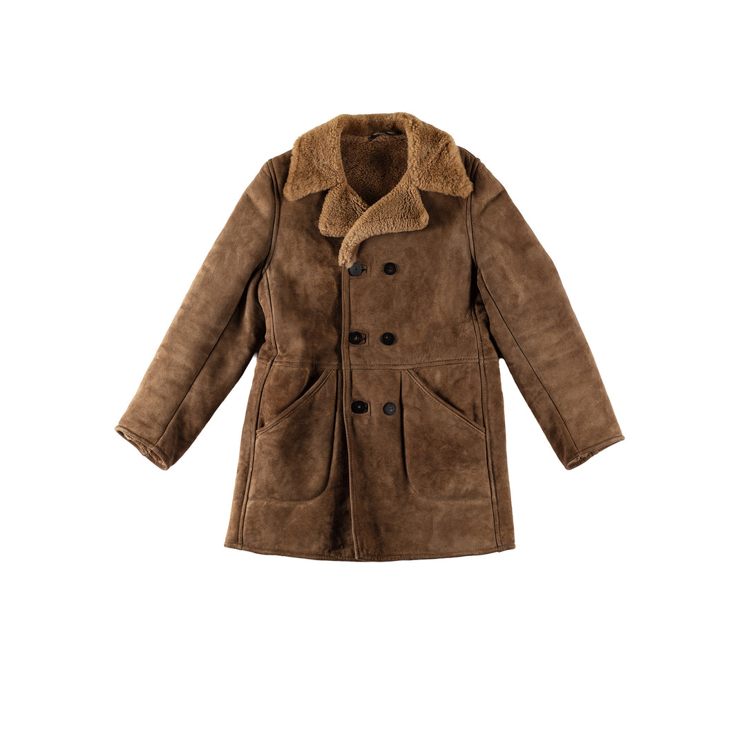 Vintage 70's Men Sheepskin Coat in BrownMN545
