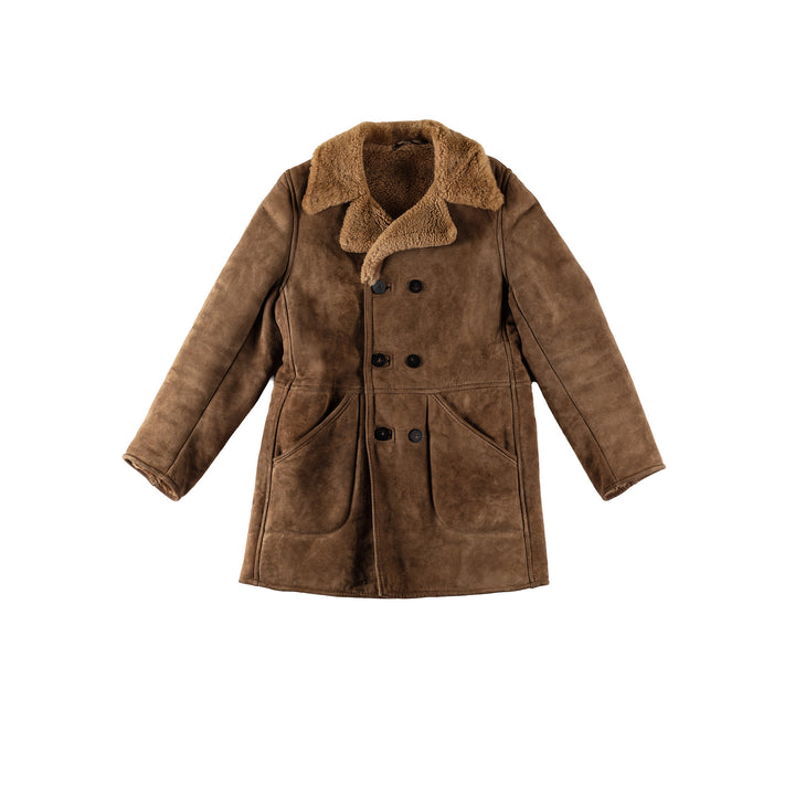Vintage 70's Men Sheepskin Coat in BrownMN545