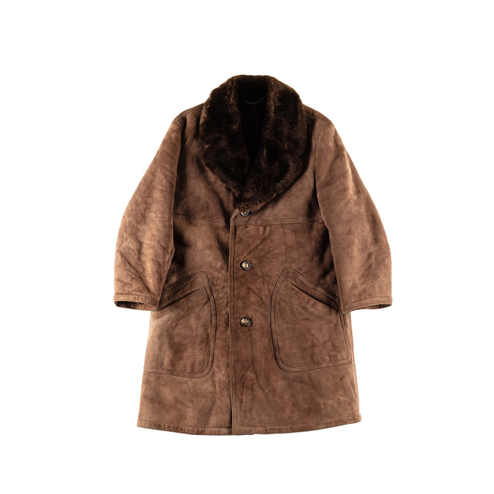 Vintage 70's Men Sheepskin Coat in BrownVN773