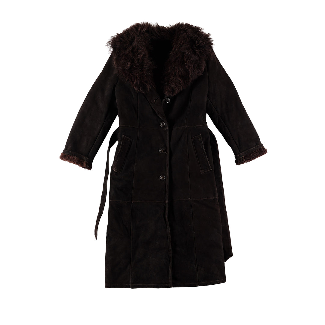Vintage 70's Women Sheepskin Coat in BrownMN686