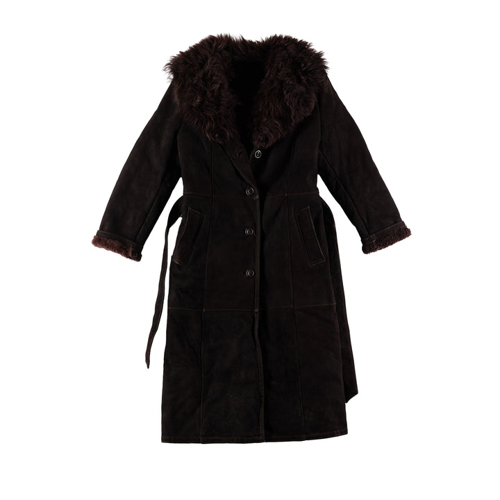 Vintage 70's Women Sheepskin Coat in BrownMN686