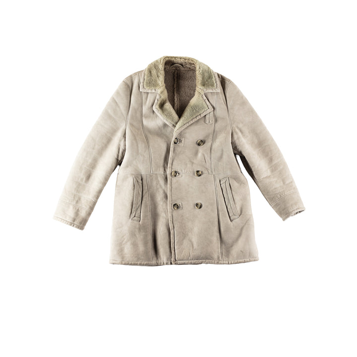 Vintage 70's Men Sheepskin Coat in GrayVN650