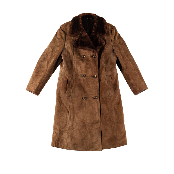 Vintage 70's Women Sheepskin Coat in BrownMN609