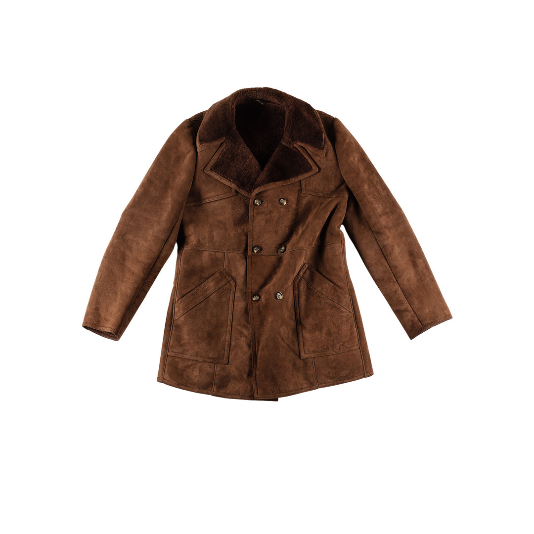 Vintage 70's Men Sheepskin Coat in BrownVN622