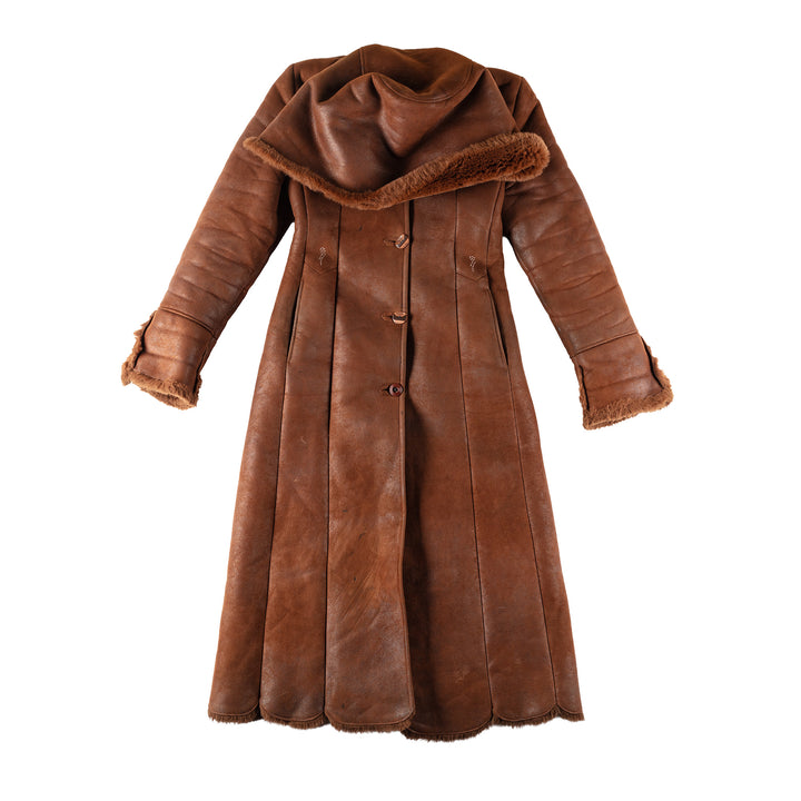 Vintage 70's Women Sheepskin Coat in BrownMN294