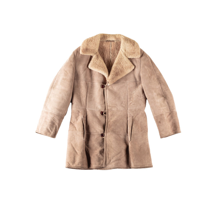 Vintage 70's Men Sheepskin Coat in BeigeVN346