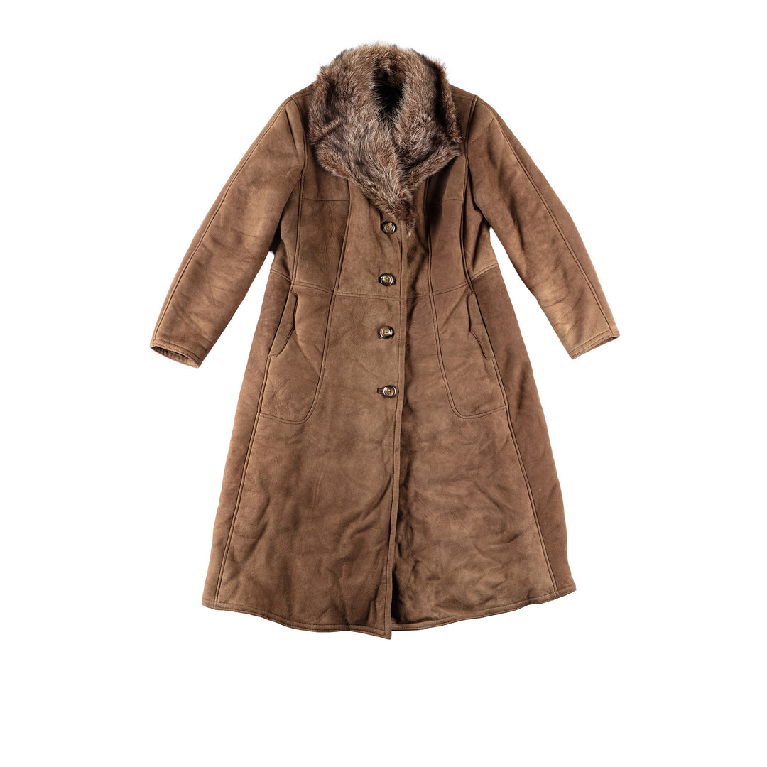 Vintage 70's Women Sheepskin Coat in BrownMN644