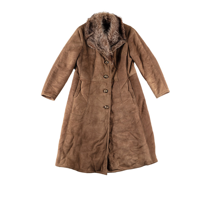 Vintage 70's Women Sheepskin Coat in BrownMN644