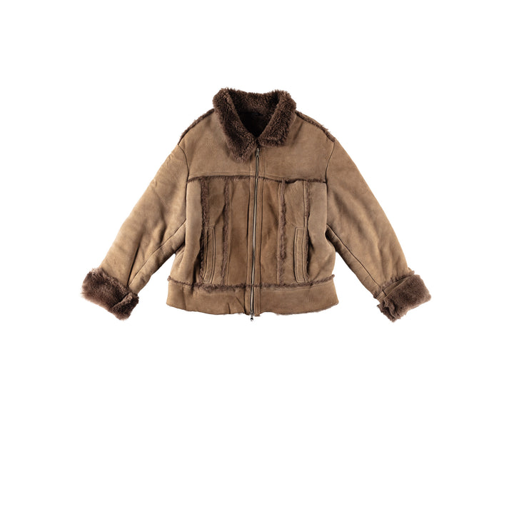 Vintage 70's Women Sheepskin Jacket in BrownMN474