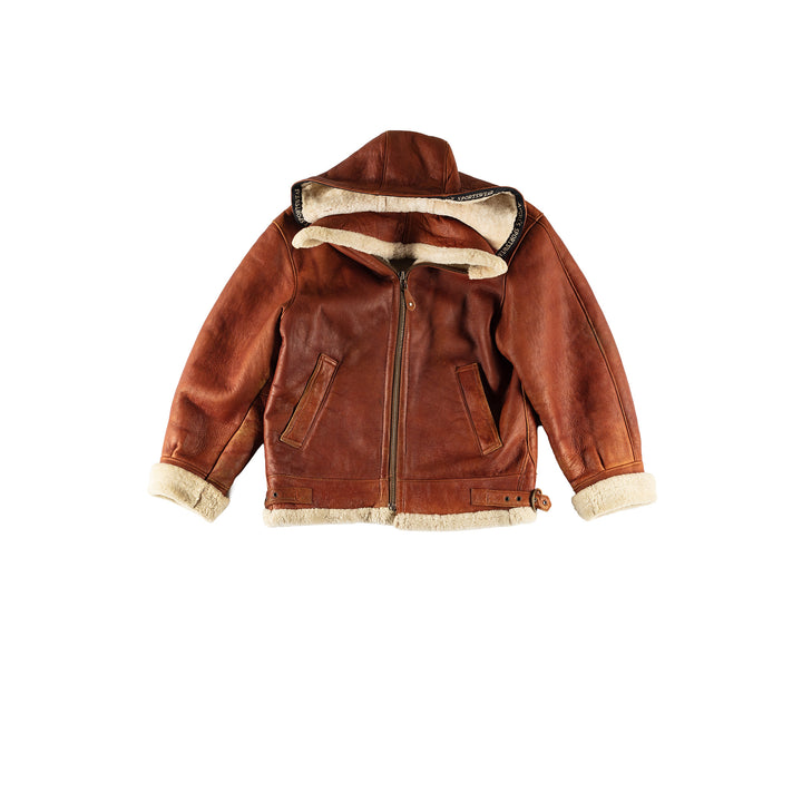 Vintage 80's Men Sheepskin Jacket in BrownVN631