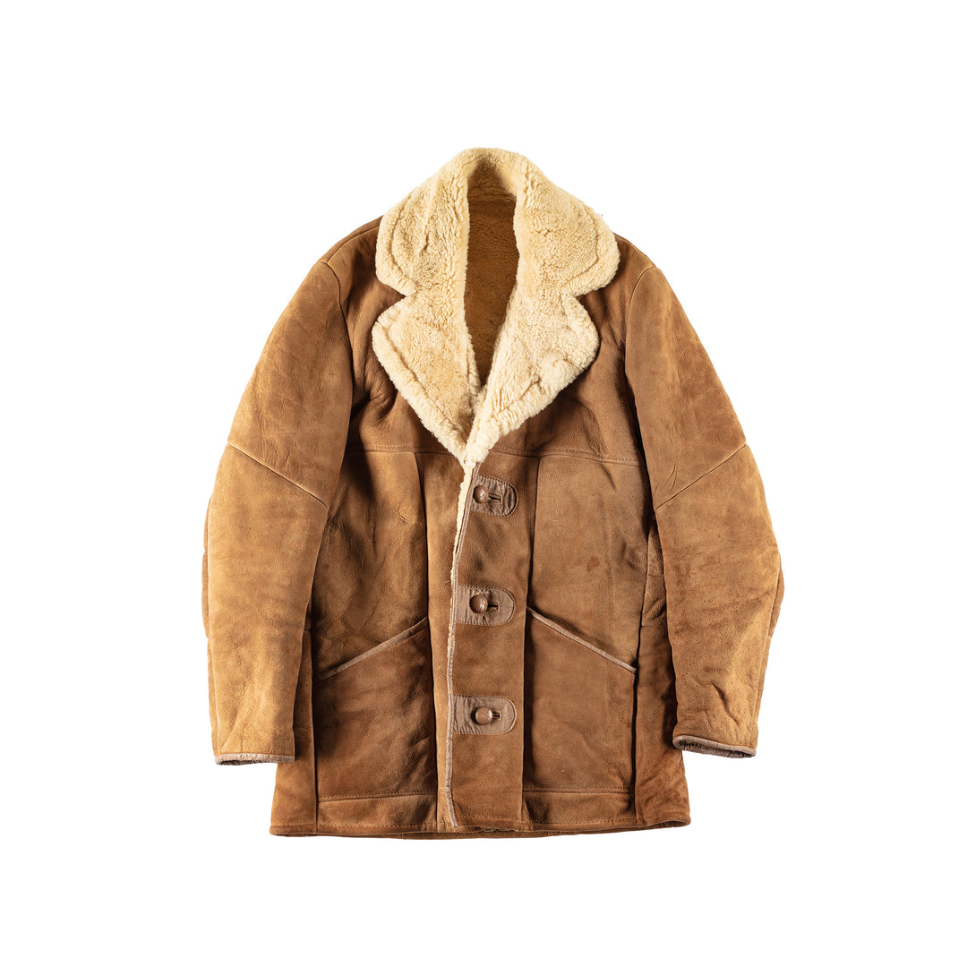 Vintage 70's Men Sheepskin Coat in BrownVN646