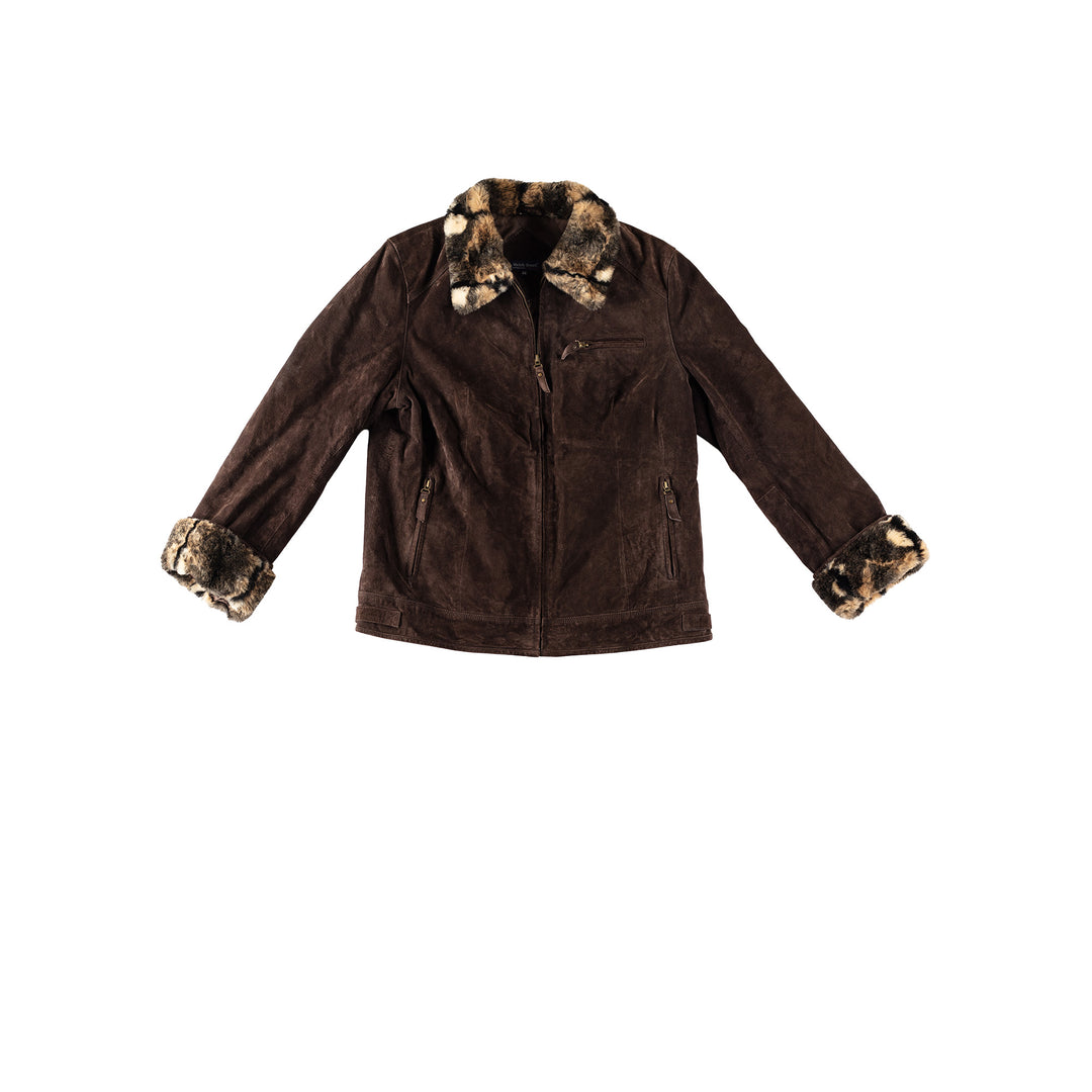 Vintage 80's Women Suede Jacket in BrownMN355