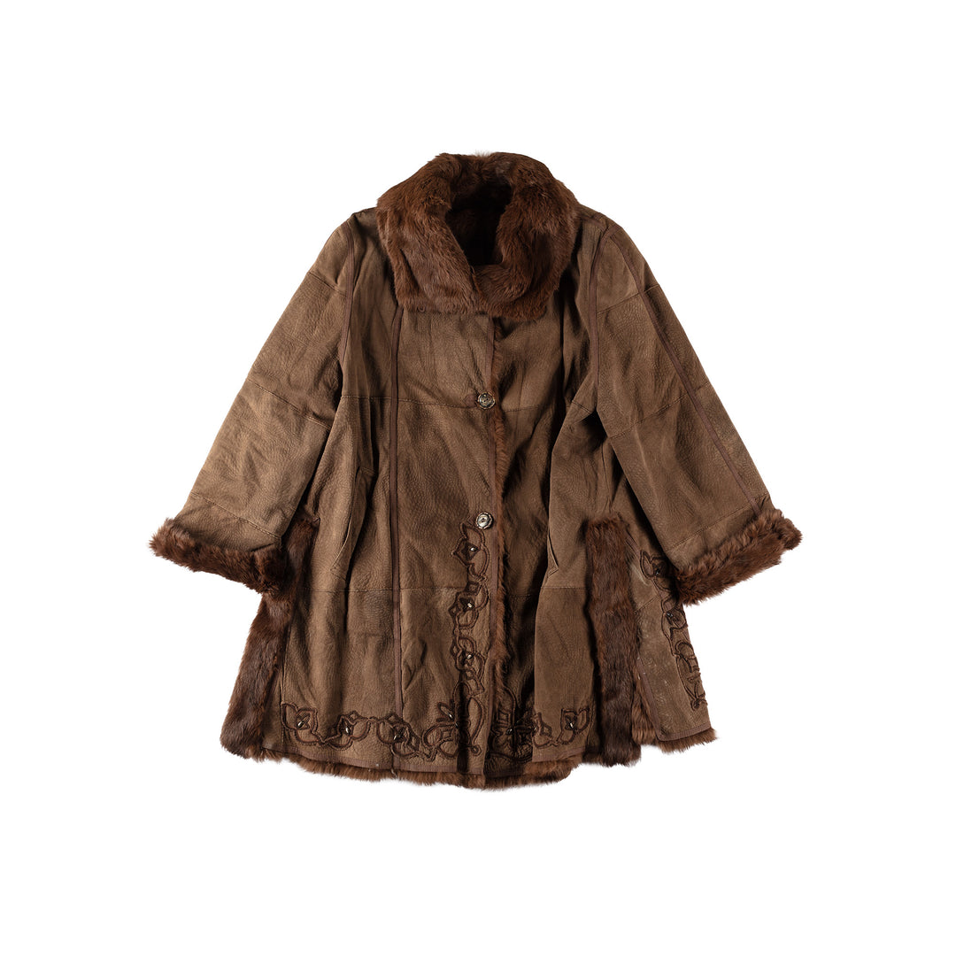 Vintage 00's Women Sheepskin Coat in BrownMN585