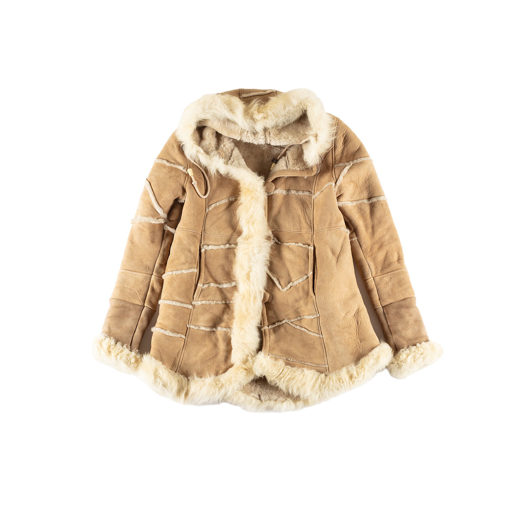 Vintage 70's Women Sheepskin Coat in BeigeMN497