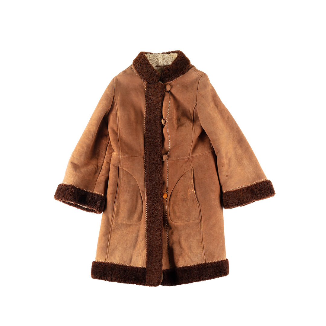 Vintage 70's Women Sheepskin Coat in BrownMN761