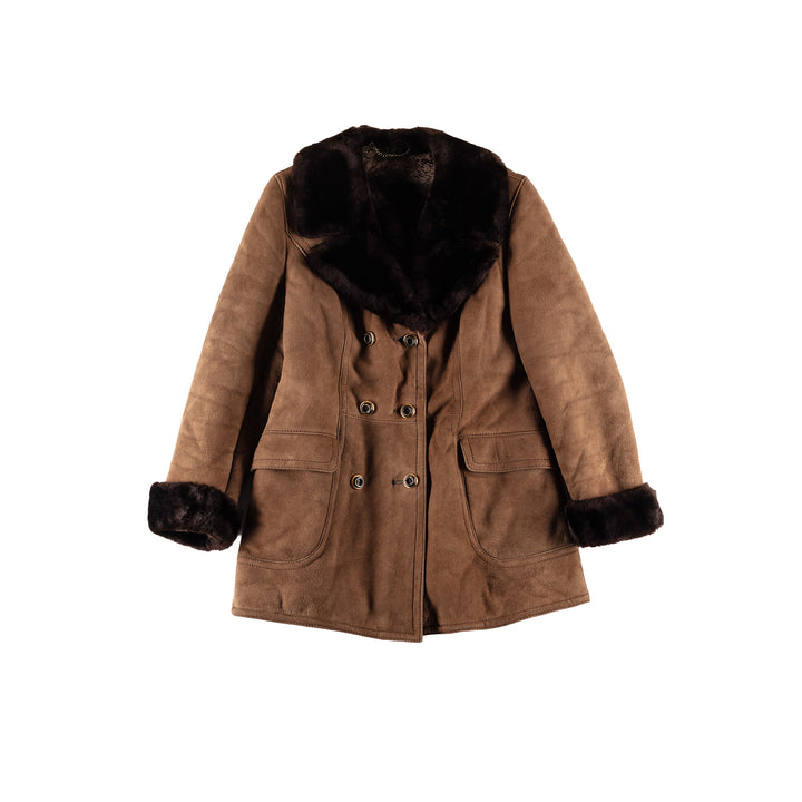 Vintage 70's Women Sheepskin Coat in BrownMN747