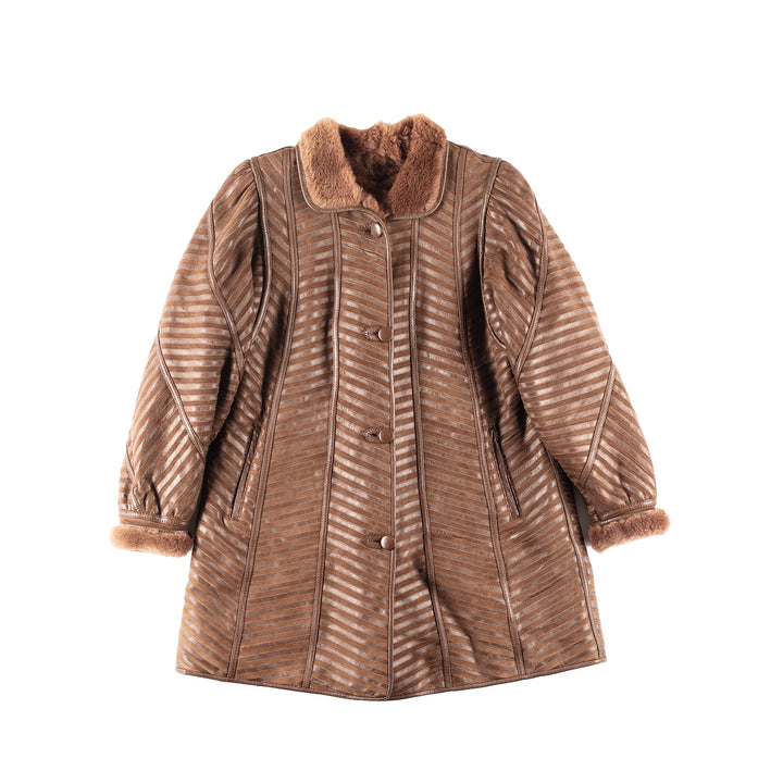 Vintage 00's Women Sheepskin Coat in Brown