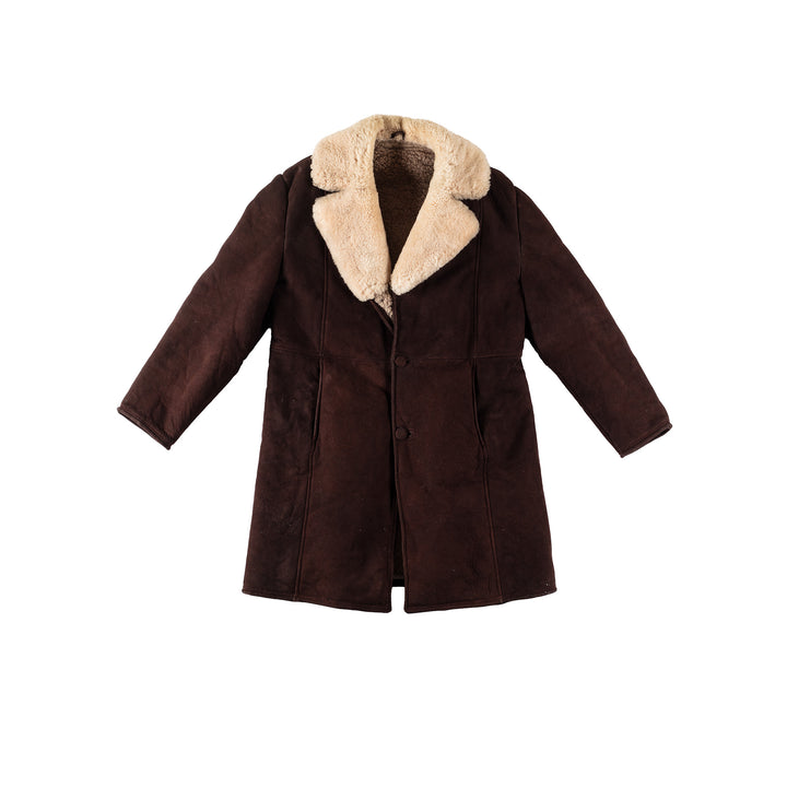 Vintage 70's Men Sheepskin Coat in GrayVN295