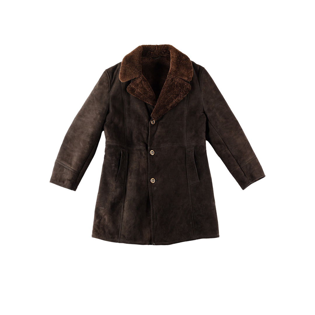 Vintage 70's Men Sheepskin Coat in BrownVN307