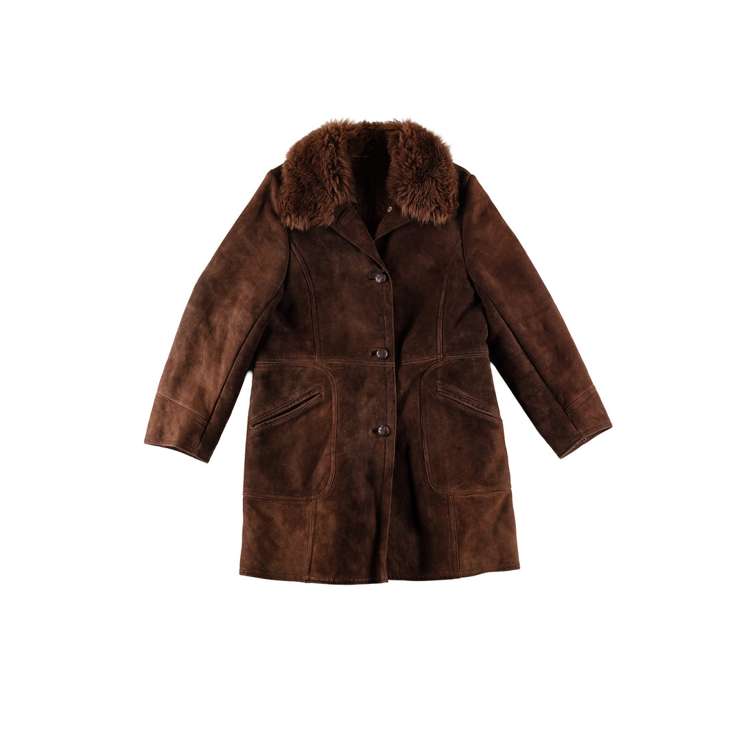 Vintage 70's Women Sheepskin Coat in BrownMN672