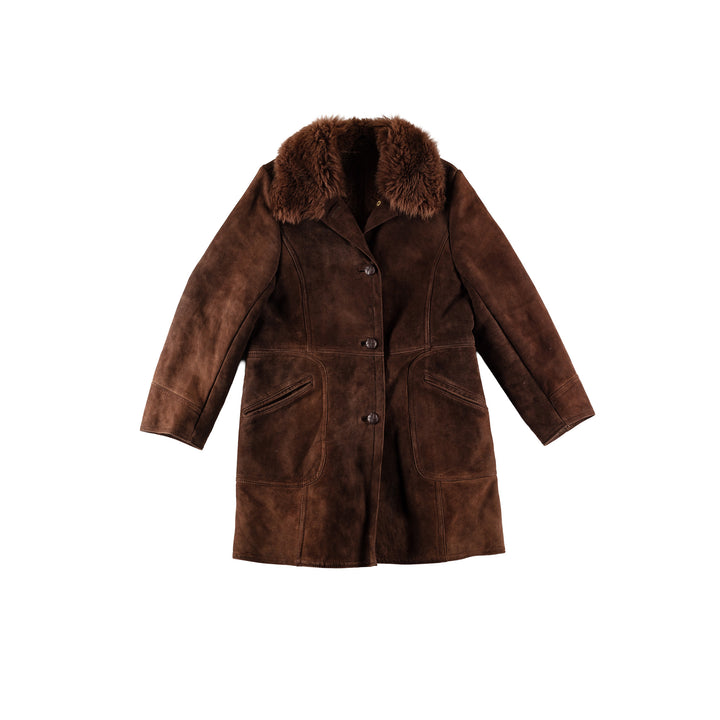 Vintage 70's Women Sheepskin Coat in BrownMN672