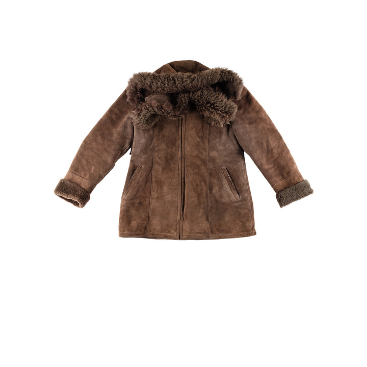 Vintage 70's Women Sheepskin Coat in BrownMN410