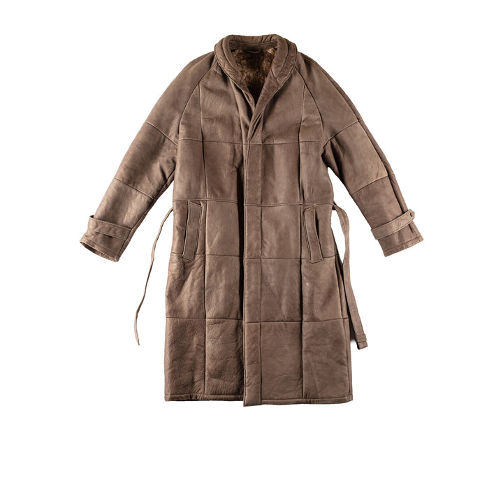 Vintage 80's Men Sheepskin Coat in BrownVN532