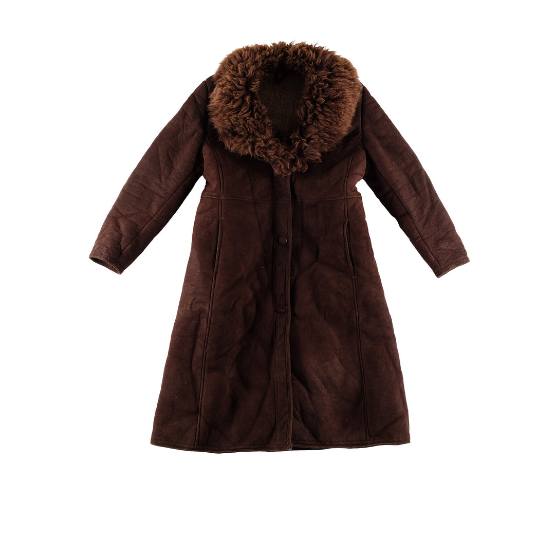 Vintage 70's Women Sheepskin Coat in BrownMN506
