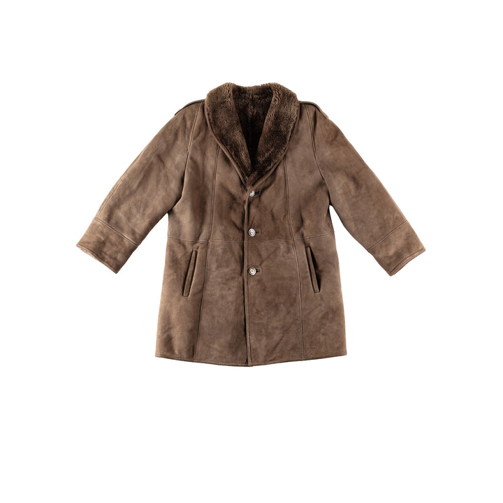 Vintage 80's Men Sheepskin Coat in BrownVN415