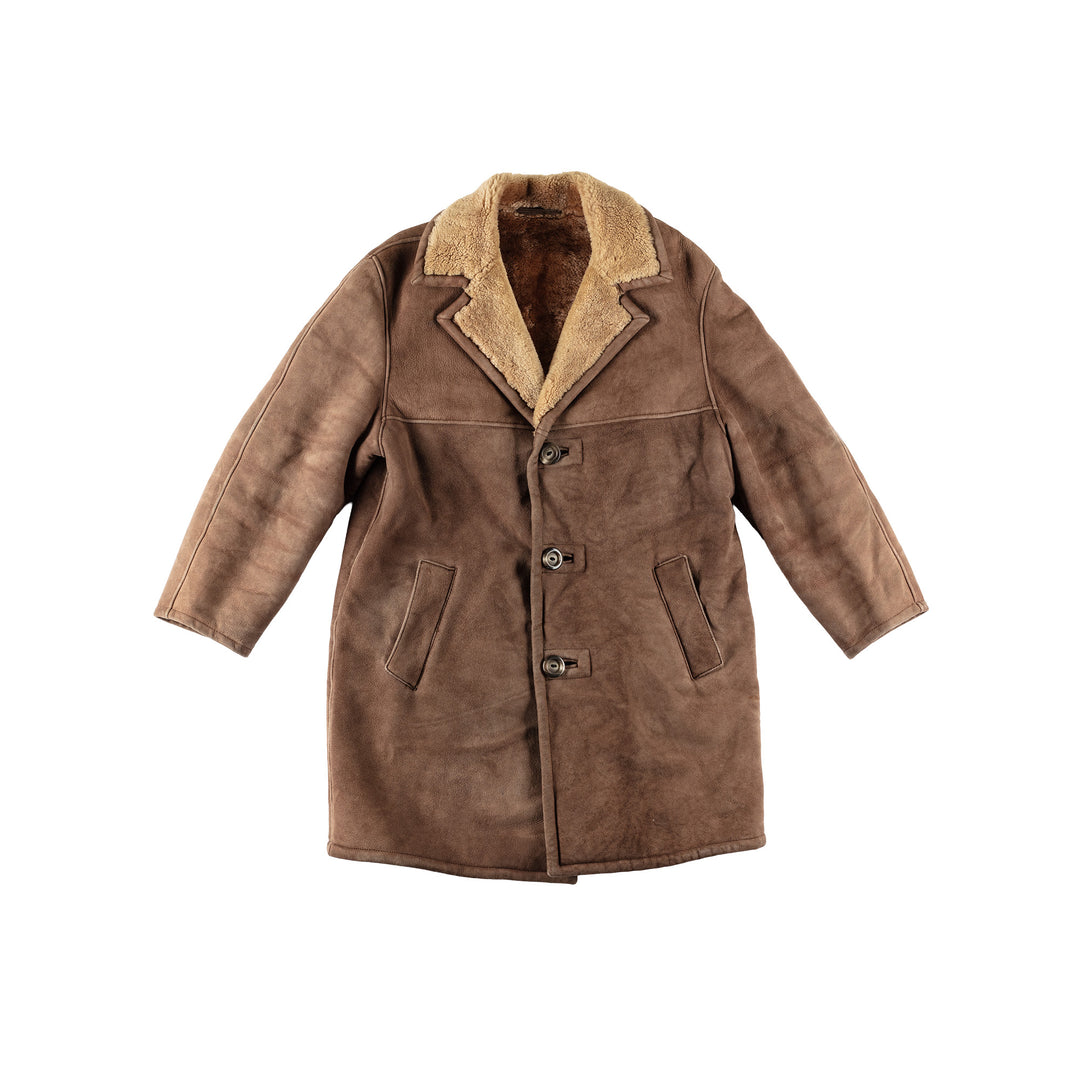 Vintage 70's Men Sheepskin Coat in BrownVN571