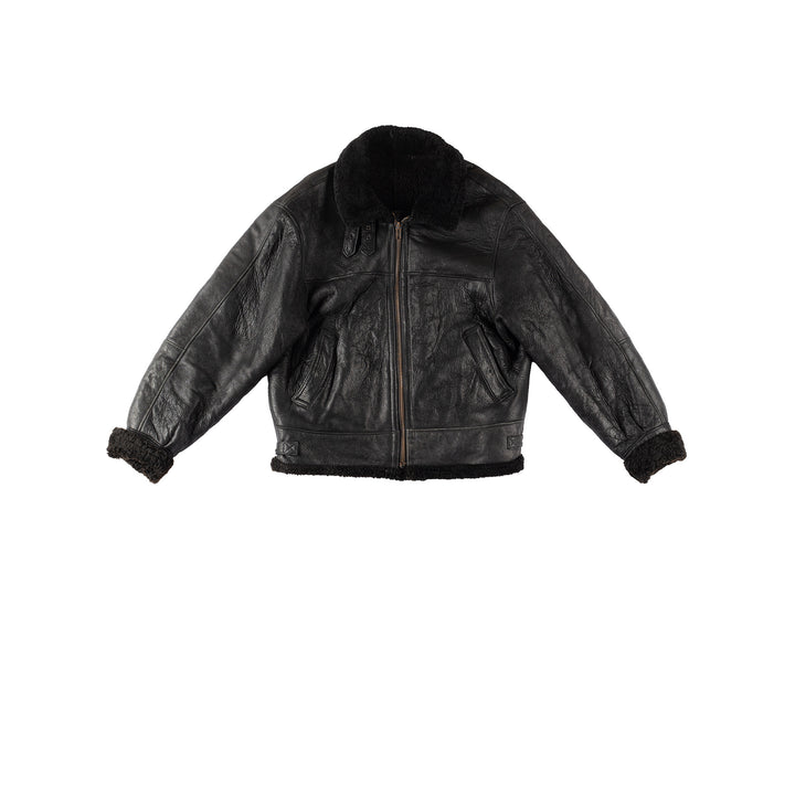 Vintage 90's Men Sheepskin Jacket in BlackVN275