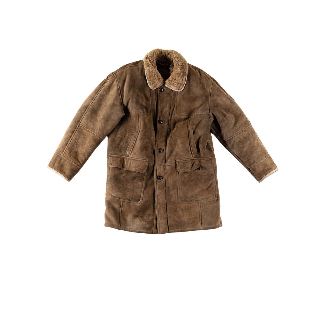 Vintage 70's Men Sheepskin Coat in BrownVN544