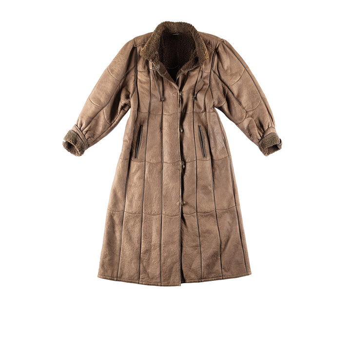 Vintage 90's Women Sheepskin Coat in BrownMN778