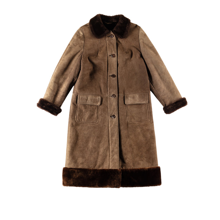 Vintage 70's Women Sheepskin Coat in BrownMN699