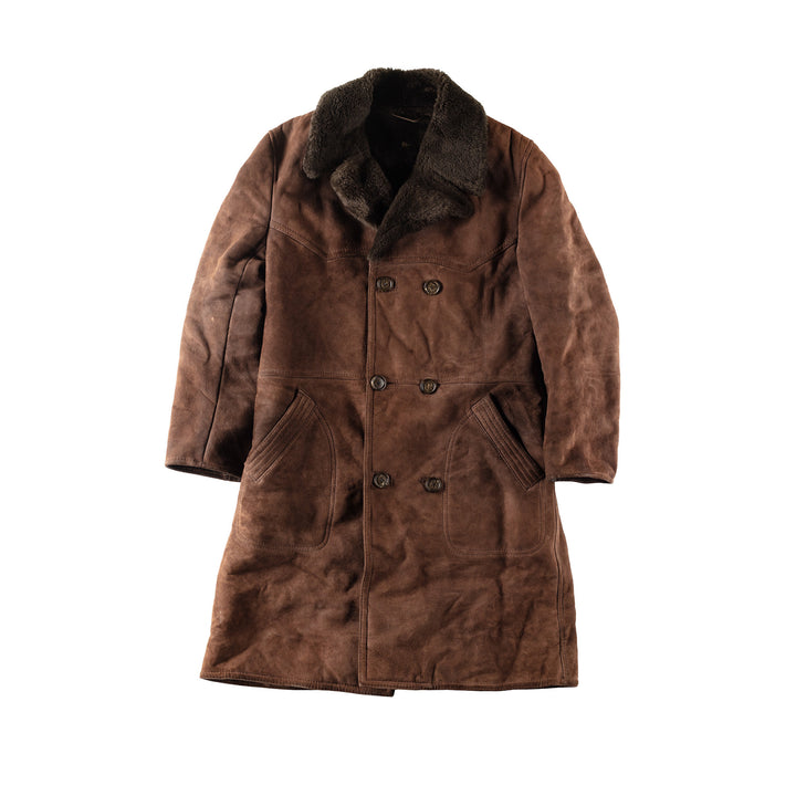 Vintage 70's Men Sheepskin Coat in Brown