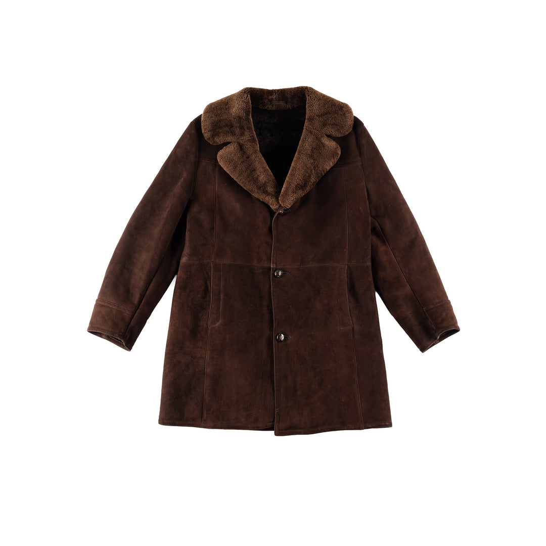 Vintage 70's Men Sheepskin Coat in BrownVN722