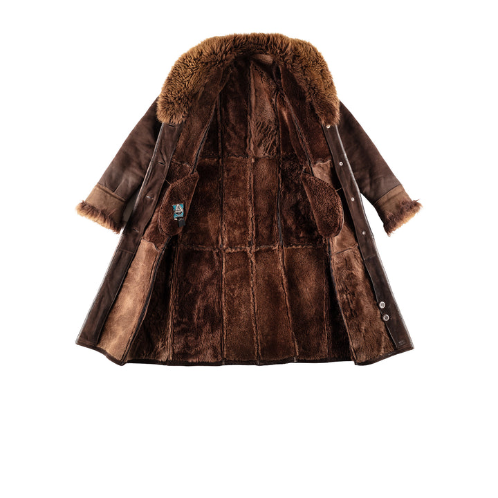 Vintage 70's Women Sheepskin Coat in BrownMN329