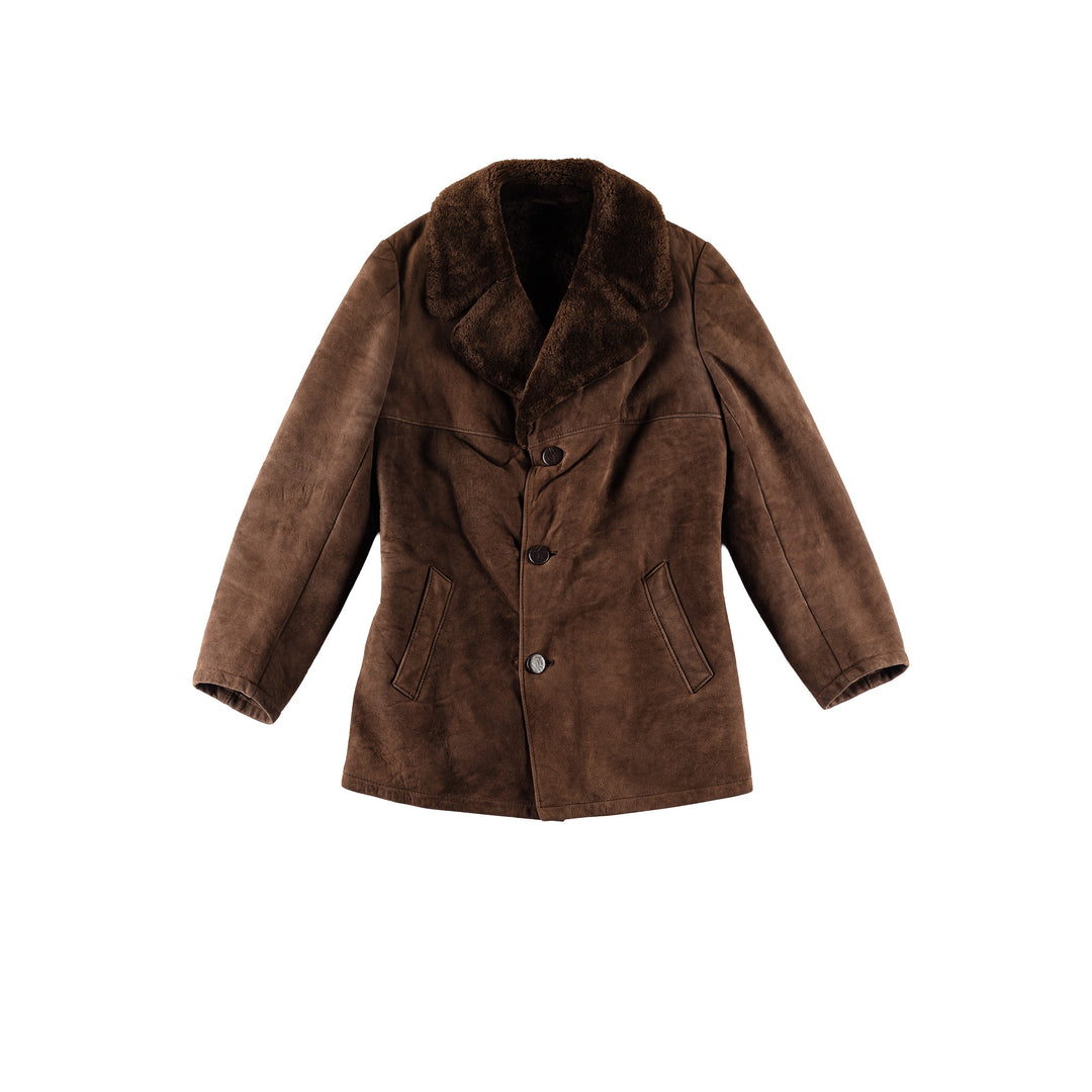 Vintage 70's Men Sheepskin Coat in BrownVN770