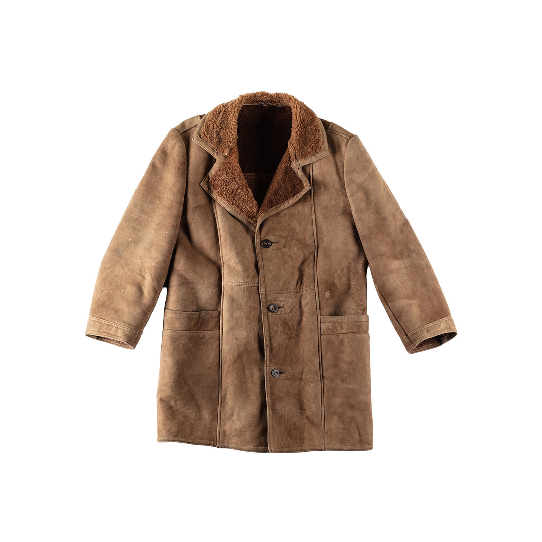 Vintage 70's Men Sheepskin Coat in BeigeVN404