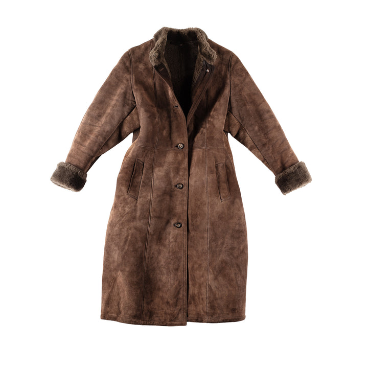 Vintage 70's Women Sheepskin Coat in BrownMN291