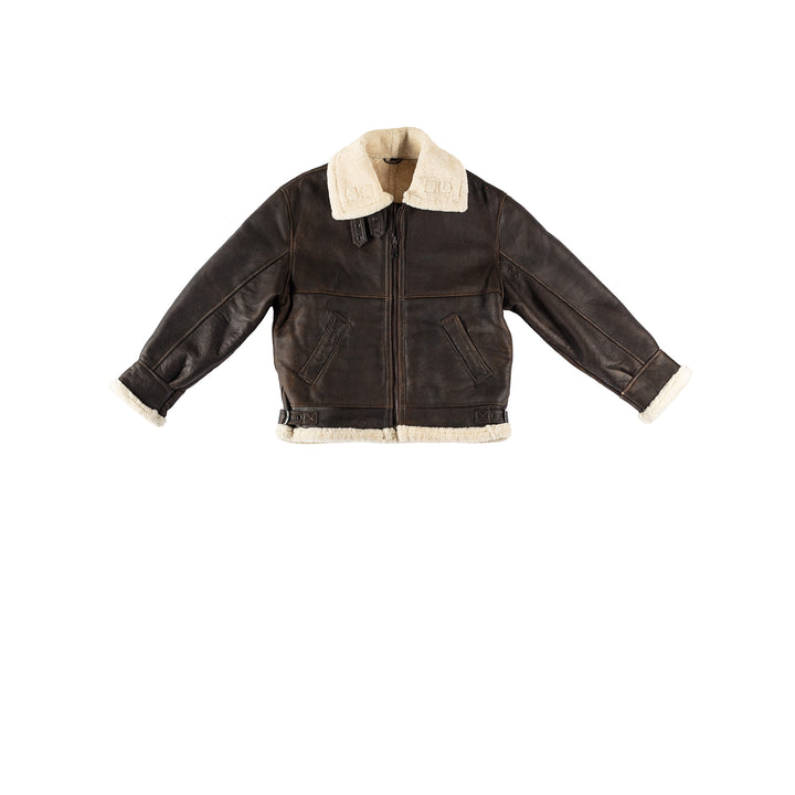 Vintage 80's Men Sheepskin Jacket in BrownVN354
